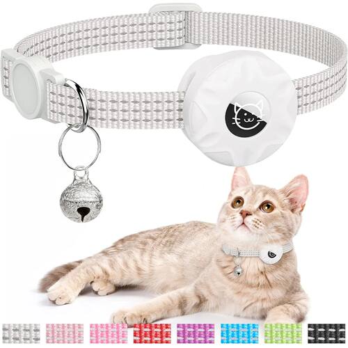 for Apple AirTag Cat Collar,Air Tag Pet Collar with airtag H