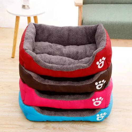 Pet Large Dog Bed Warm House Candy-colored Square Nest Pet K