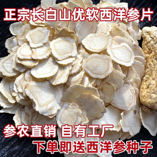 西洋参切片500g特级含片泡水吉林长白山西洋参种子西洋参片正宗