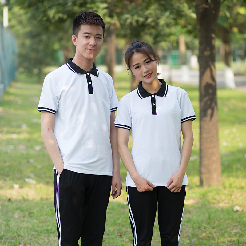 2023夏季初中生校服套装中学生蓝白短袖班服高中生宽松运动服夏装