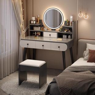 梳妆台2026新款轻奢高级感化妆桌小型一体桌子出租房现代简约卧室