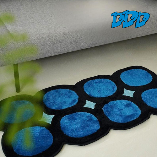 克莱因蓝美式地毯卧室客厅植绒