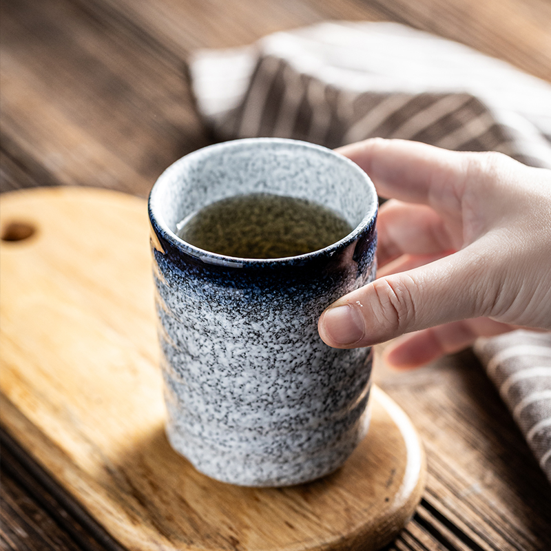 日式复古陶瓷茶杯直身杯主人杯单杯和风酒杯喝茶水杯杯子茶杯