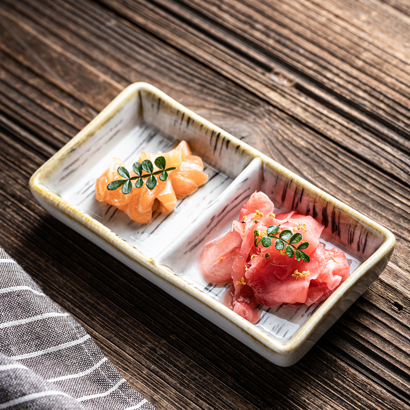 日式分格碟盘创意二格三格碟寿司碟刺身碟多用途调味碟酱料碟小碟