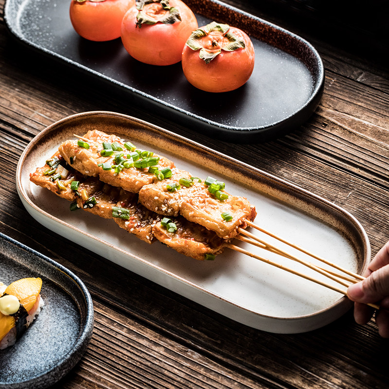 新款创意烤串盘烤鸡翅薯条盘早餐盘高颜值陶瓷盘小吃盘寿司盘套装,餐饮具,盘,淘宝优惠券,粉丝福利购,淘宝优惠卷