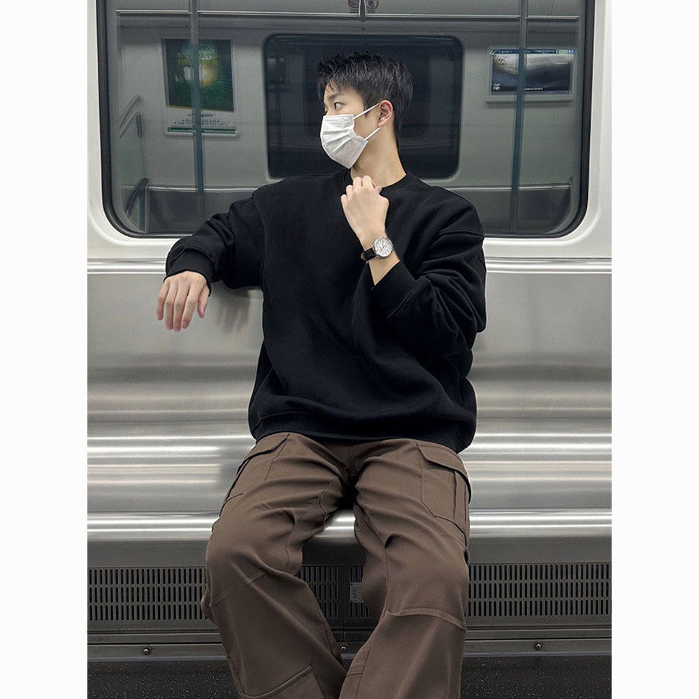 美式高街无帽上衣秋冬季纯色