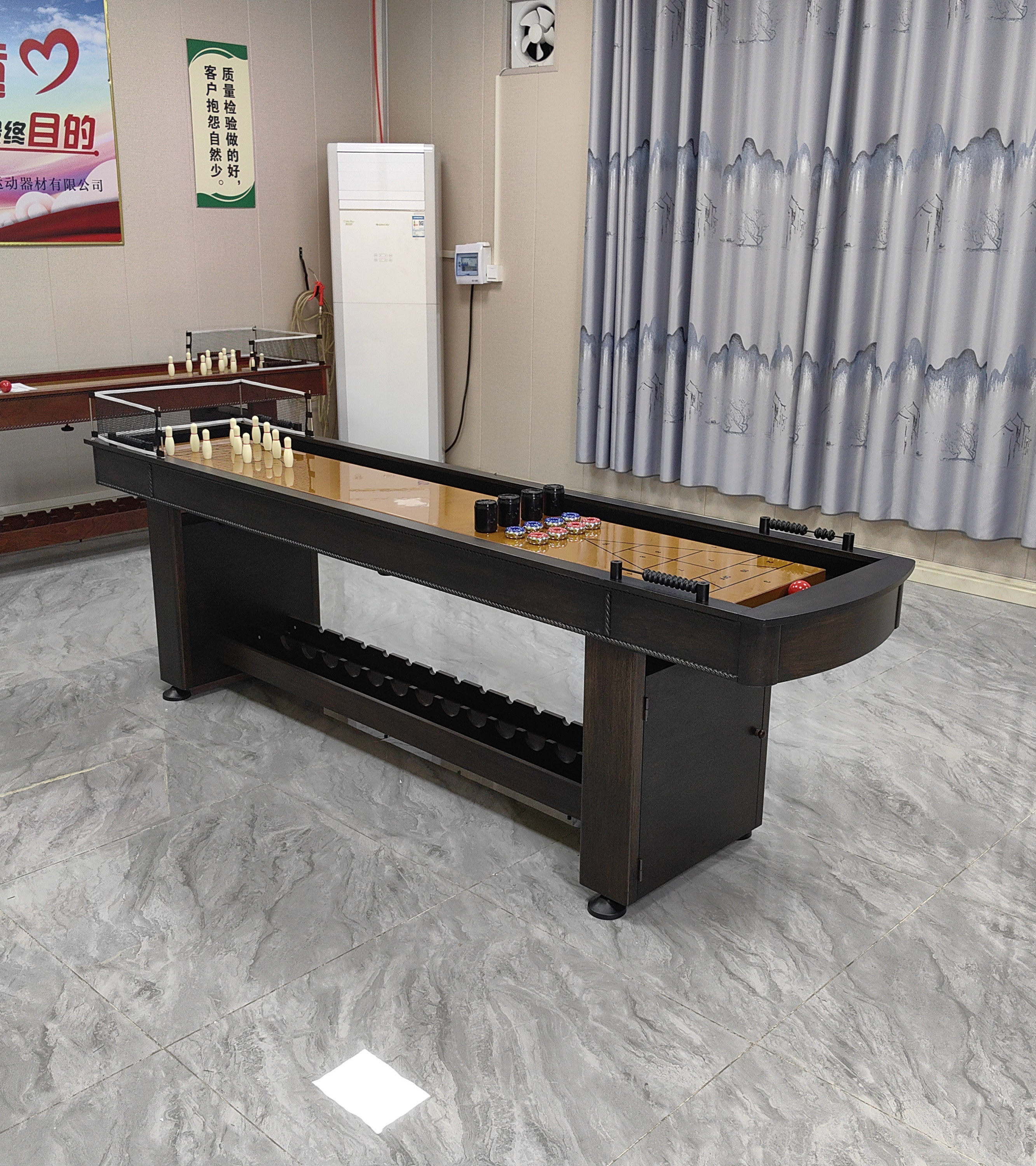 标准沙狐球台家用沙壶球桌多功能家庭沙弧球台保龄球酒架健身器材
