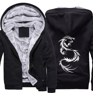 2026新款 外套 中国风国潮龙图腾霸气连帽卫衣冬加厚休闲上衣男开衫
