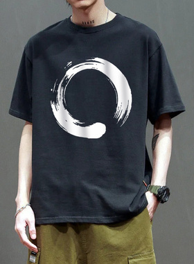 悟禅T恤2023新款男款炸街服装经典佛家短袖衣服夏季情侣装半截袖