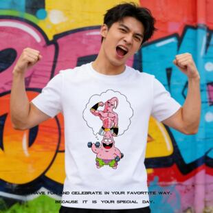 男洋气男装 趣味海绵龙珠宝宝衣服 t恤夏款 派大星联名魔人布欧短袖