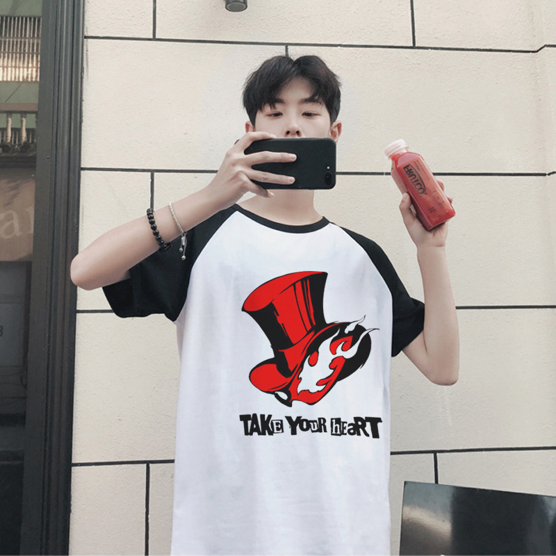 女神异闻录5短袖t恤男装日系P5半截袖衣服印花图案cos服夏季体恤