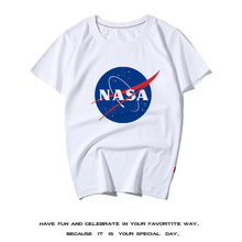 青少年棉半袖 运动会潮牌字母NASA朋克舒适宇航员太空短袖 T恤 男装