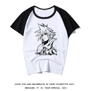 chic短袖t男女生印花FF7克劳德体恤同人动漫男友最终幻想7纯棉T恤