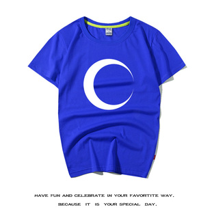 cos学生情侣衣服夏拳皇97八神庵时髦定制青春短袖全棉KOF月牙月食