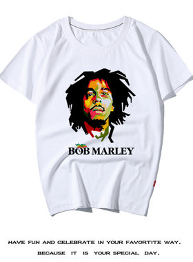 鲍勃马利T恤欧美潮牌摇滚雷鬼教父Bob Marley短袖夏装男士音乐T恤
