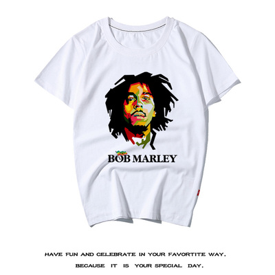 鲍勃马利T恤欧美潮牌摇滚雷鬼教父Bob Marley短袖夏装男士音乐T恤
