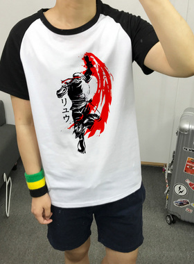 街头霸王短袖t恤T恤衫隆街霸升龙拳半截袖衣服校园联名个性夏上衣