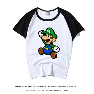 二次元超级马里欧兄弟恶搞衣服打底水管工路易吉中大童夏短袖T恤
