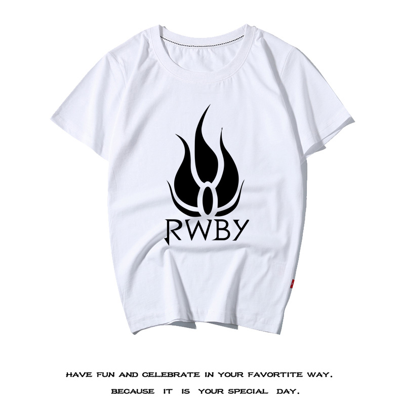 运动男款学生韩风复古RWBY四色战记T恤纯棉青少年黑色火焰夏短袖t