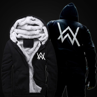 艾伦沃克同款 Walker加绒学生男连帽外套 faded电音卫衣青少年Alan