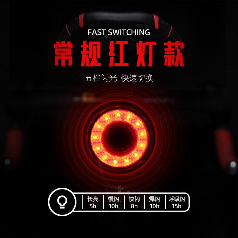 安骑友/NQY智能感应刹车尾灯自行车灯骑行灯山地车装备公路车配件