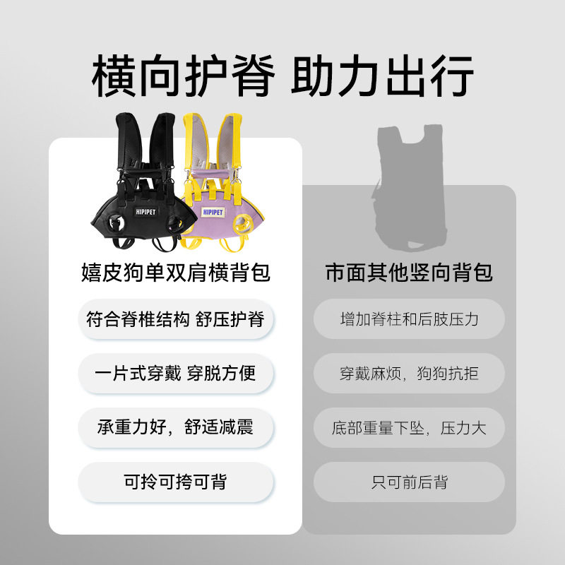 狗狗外出包双肩便携横背包辅助背带宠物外出骑行猫包中小型犬狗包