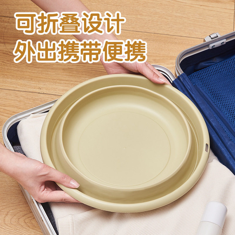 源头工厂家用折叠盆大号洗脸盆收纳塑料盆折叠水盆面盆多功能脸盆