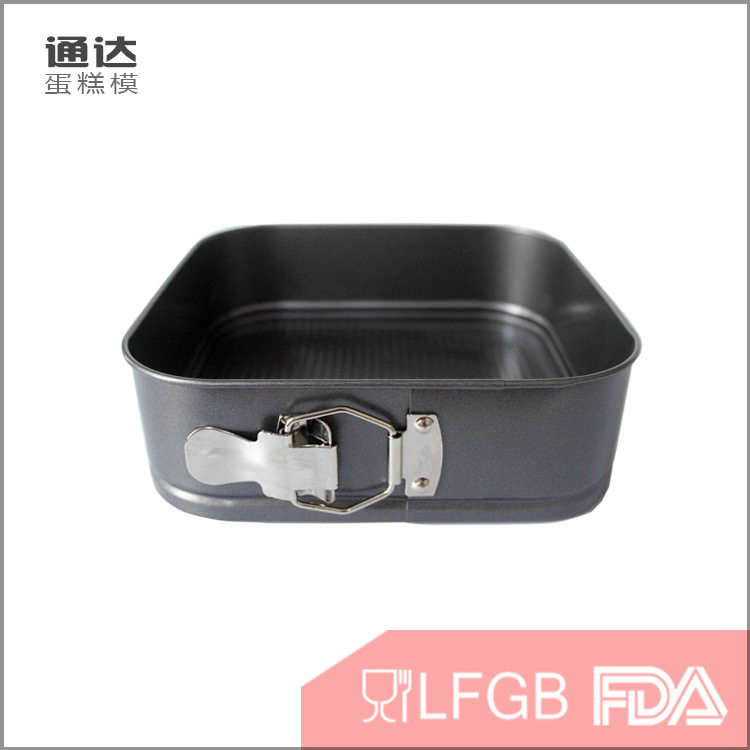 低价厂家直销 优质出口碳钢蛋糕模 方形不粘带扣烘焙工具烘培用具