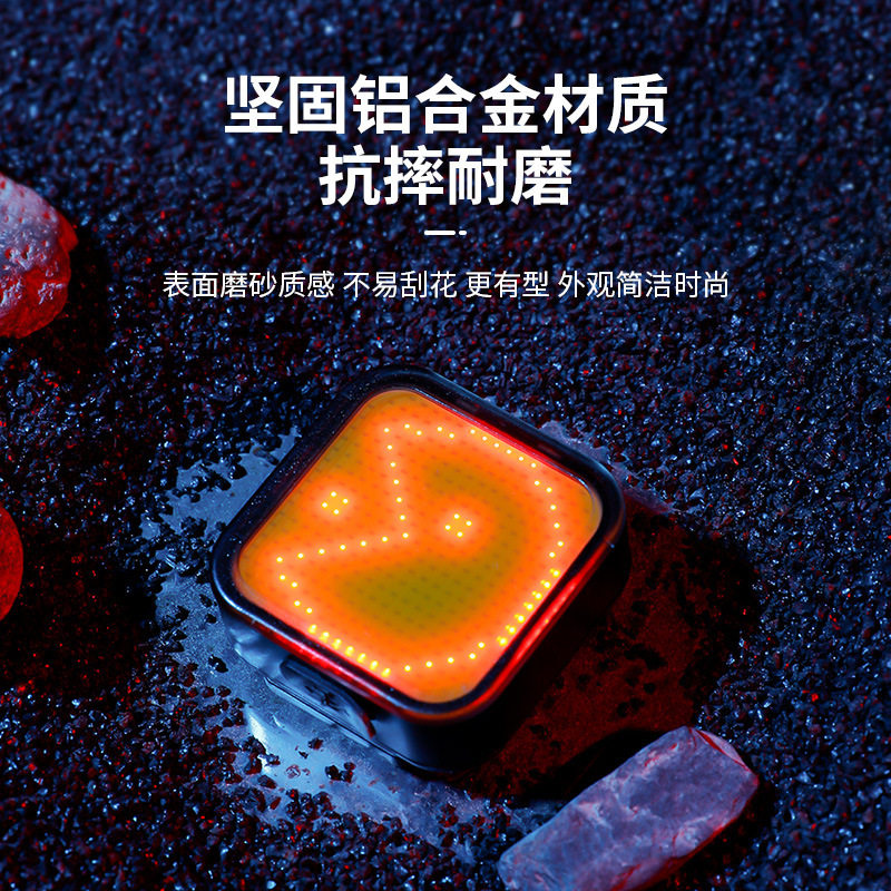 山地自行车尾灯铝合金创意尾灯公路车夜骑警示灯骑行表情尾灯