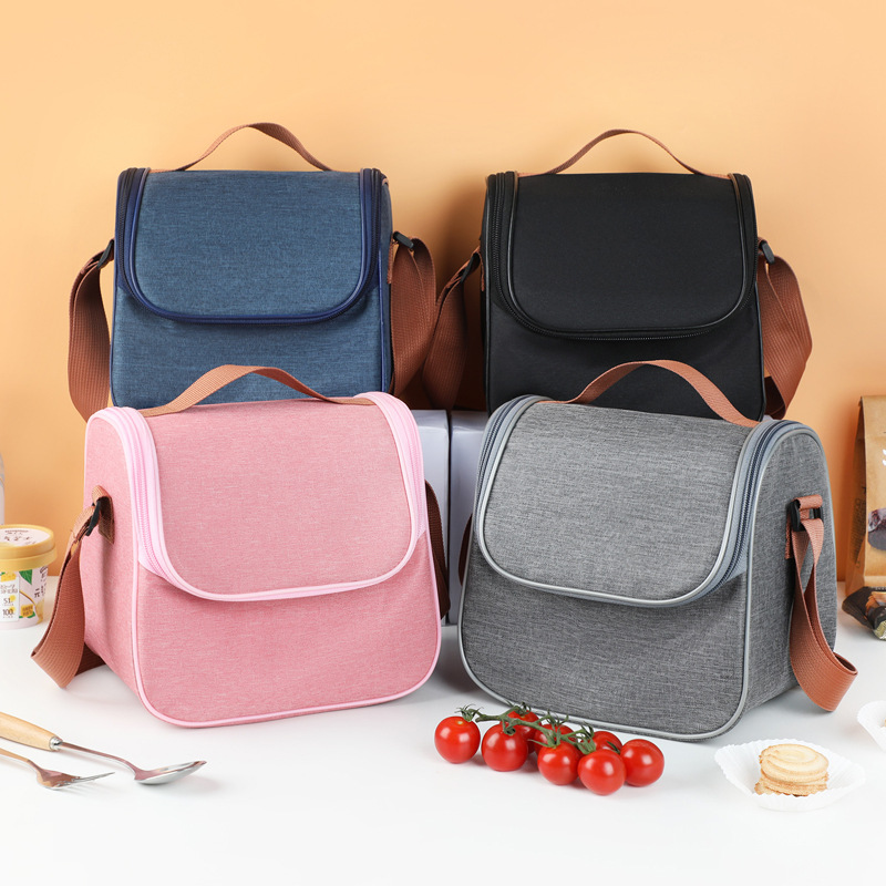 阳离子单肩斜跨包上班族时尚带饭午餐包简约饭盒收纳包保温便当包
