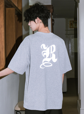 WUR 夏季设计感索罗娜反光印花短袖t恤男女宽松潮牌情侣休闲半袖