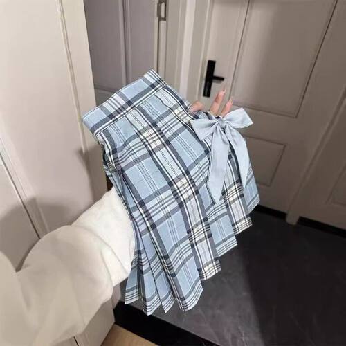 日系jk制服【聆泉】格裙学生学院风短裙制服百褶裙套装A字裙女夏