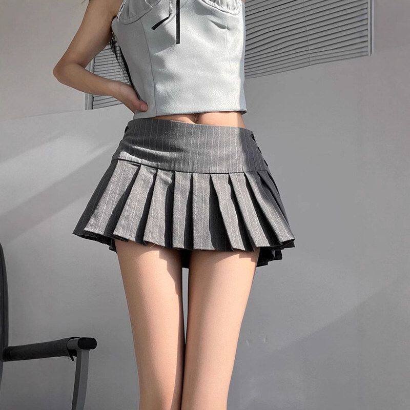 青春学院风条纹西装半身裙女夏季甜美韩版高腰JK制服短裙秋百褶裙