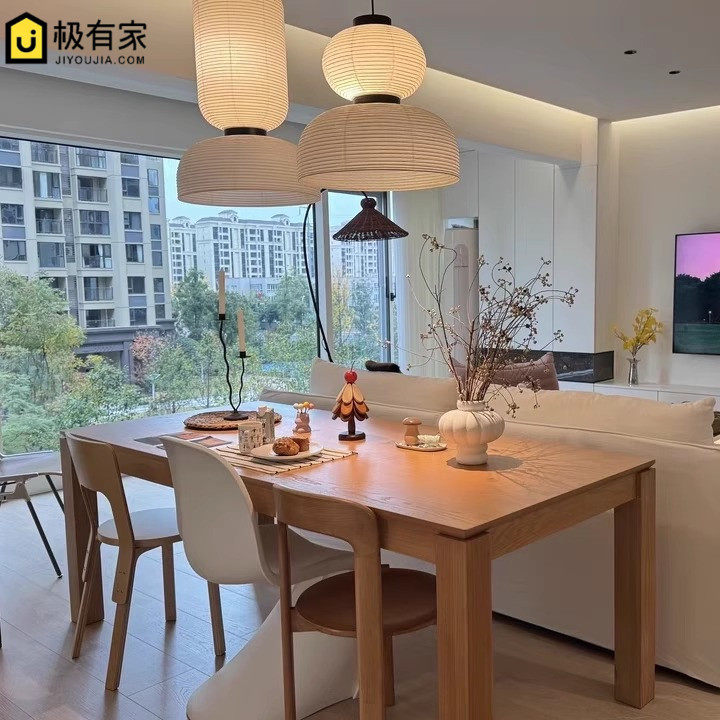 北欧实木橡木餐桌简约客厅长桌工作台长方形洽谈桌书桌办公会议桌