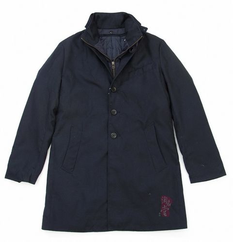 日式精品儒雅薄棉内衬风衣外套