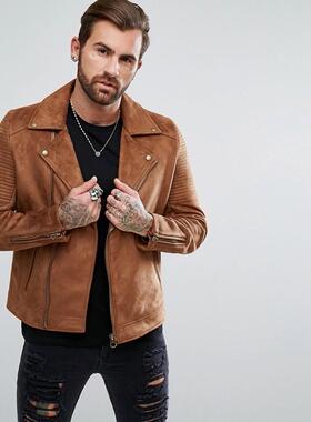 英伦时尚AS*S 经典+时尚 帅气 超酷 保暖有型 麂皮机车外套T407