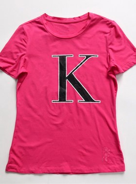 强货 时尚简约 西K Jeans 专柜790 大LOGO款 短袖T恤 女U002