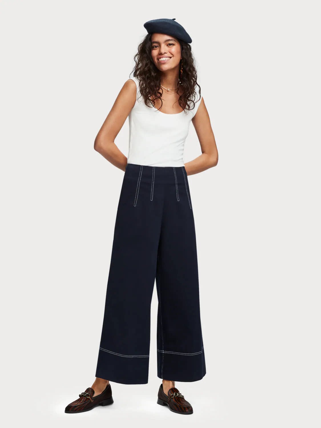 英伦苏打女装 165美金  醉潮流 时尚明线装饰 时装阔腿裤 女t638