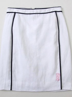 特 强货正品 美式时尚OL风 舒适凉爽麻料 黑白撞色连衣裙O620