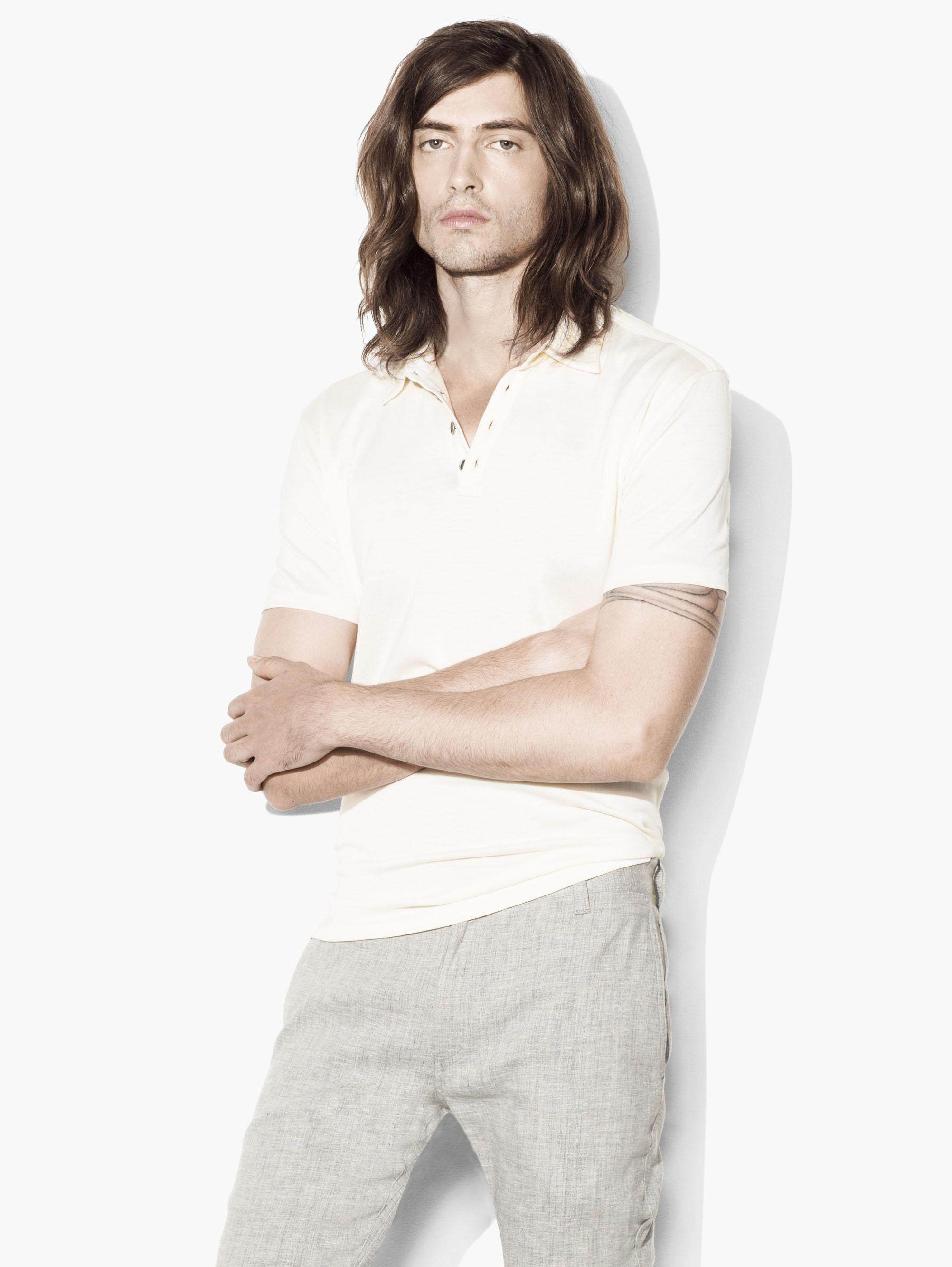 特 zui佳男装设计师jv 108美叨 麻 人造丝混纺 翻领t恤s576