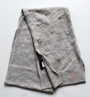 美式香蕉BR 秋冬 78美金 时装钉珠+美丽诺羊毛围巾 女T266