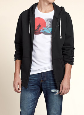 正品 海鸥hol*ister  经典帅气 拉链带帽卫衣 男N610