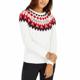专柜1480 秋冬蕞新 费尔岛 超靓时尚 女V694 美式 针织衫 TM红白蓝