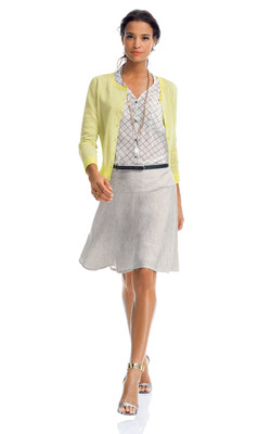 半裙一条人造丝麻混纺月神