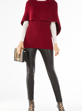 时尚单品  BC时尚 走秀款 优雅气质 粗针羊毛披肩式外套 女P313