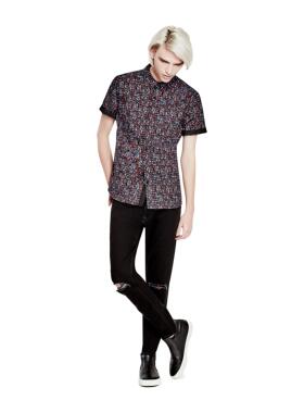 美式G猜 80欧 超靓彩色印花 帅气好版型 短袖衬衫R502
