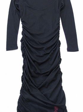 特 P马球RBY 柔软舒适 人造丝混纺 皱褶设计感 显瘦连衣裙N582