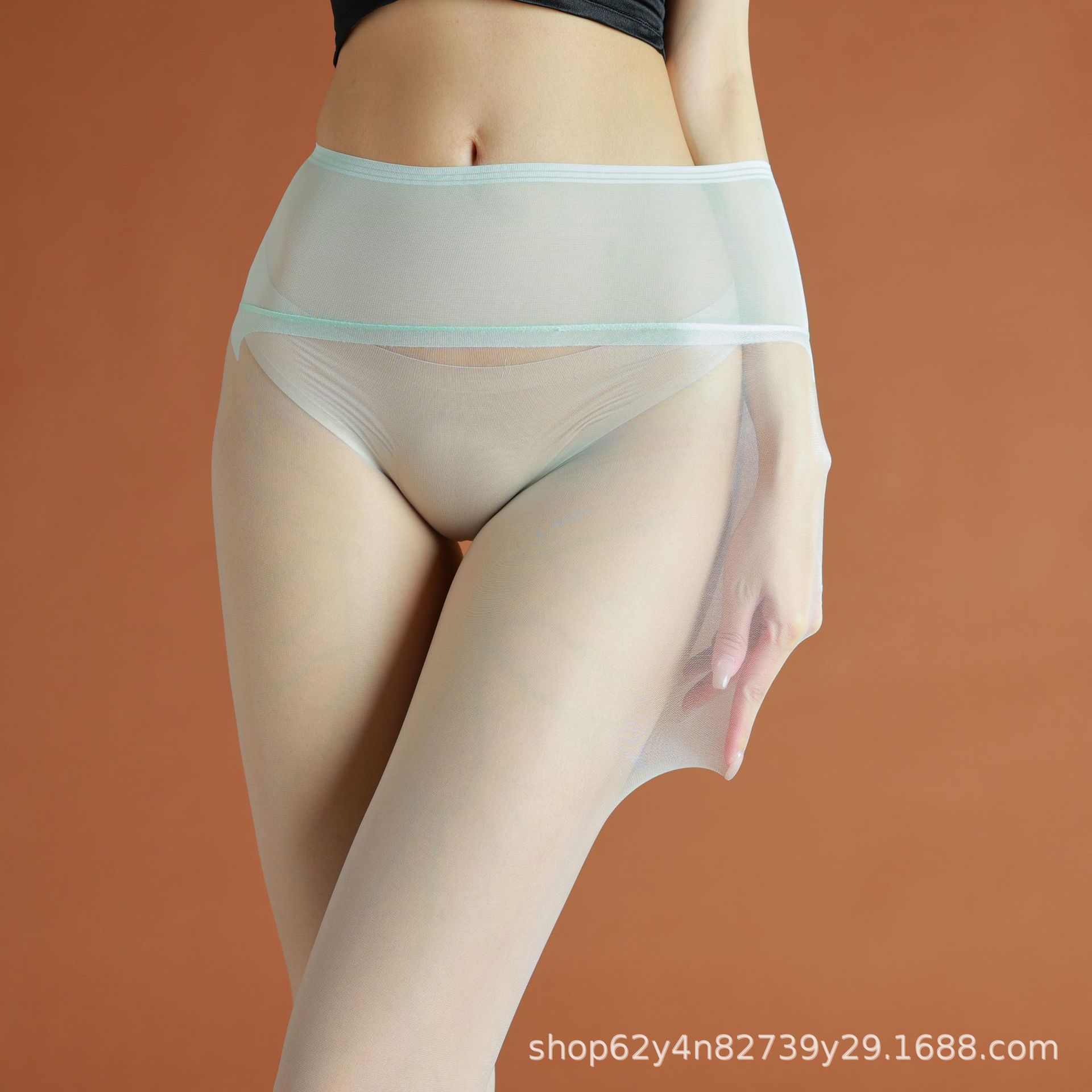 「融化 」高密无缝0.01D网纱腰丝袜女超薄丝滑透明连裤袜大码无痕