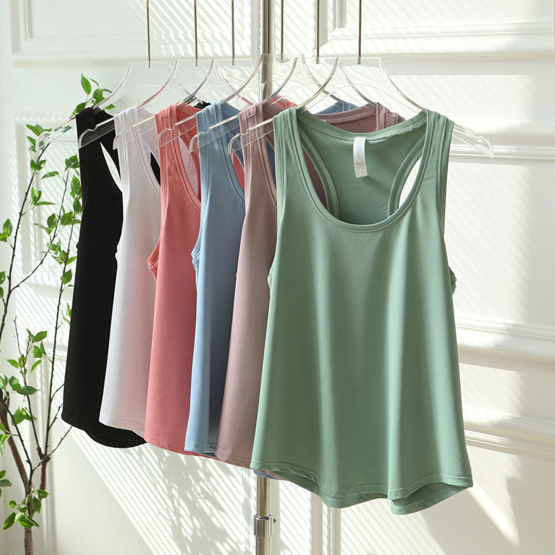 瑜伽背心女速干运动跑步健身工字背上衣无袖T恤外穿内搭宽松罩衫