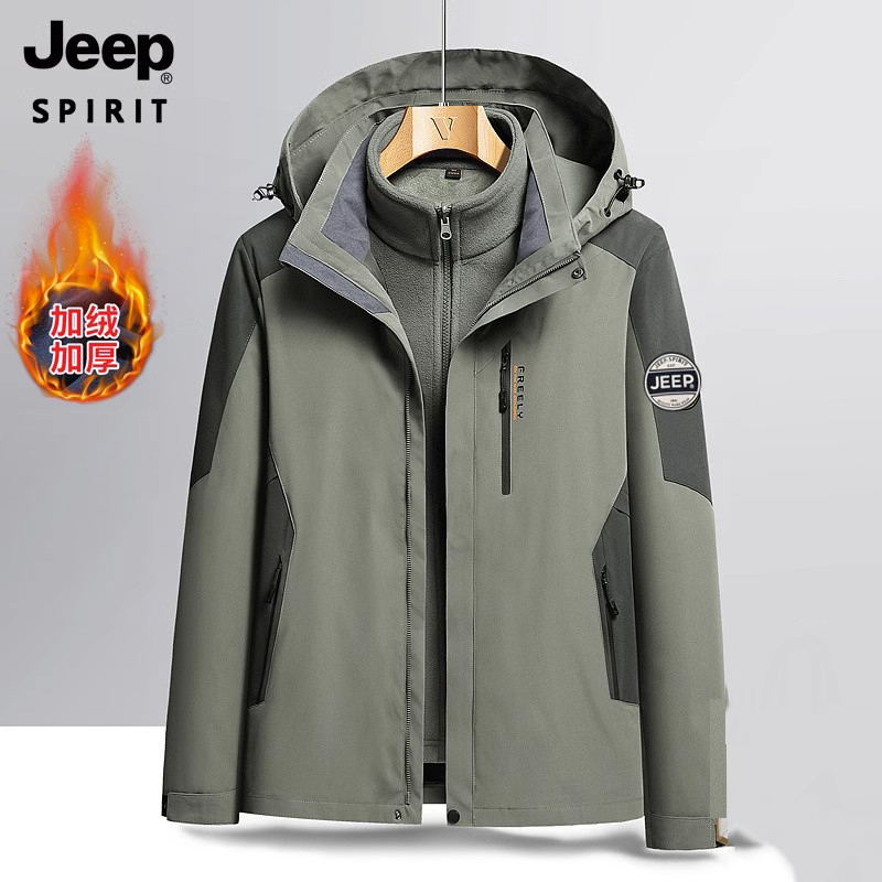 冲锋衣可拆卸登山服加绒加厚